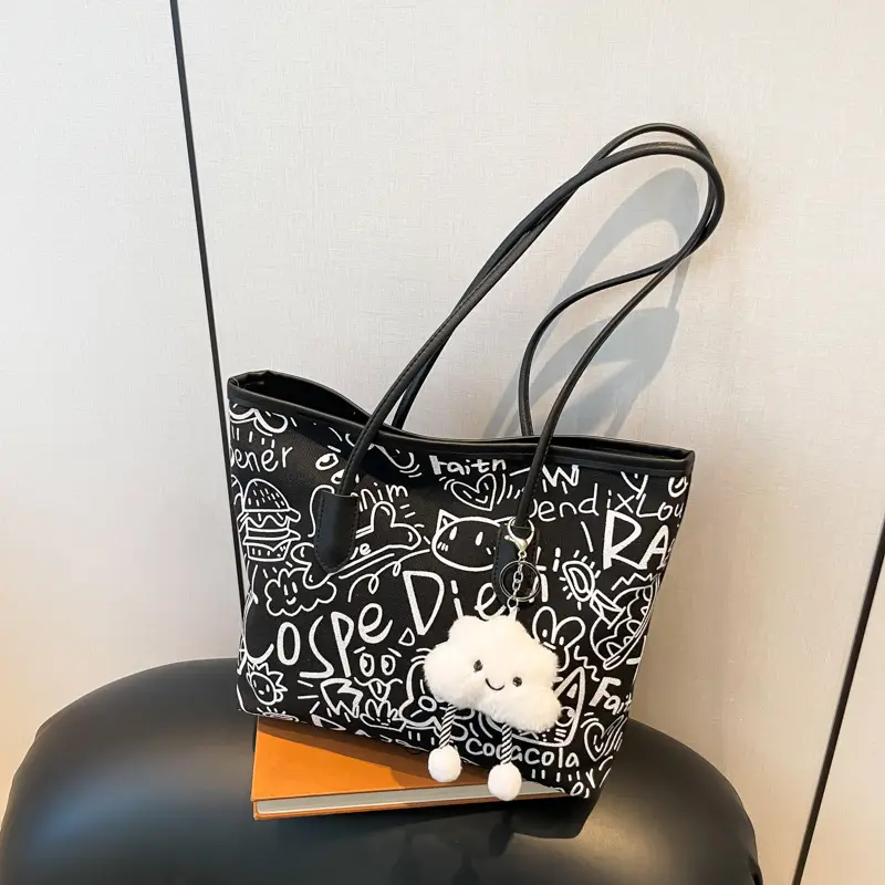 Women Printed Casual Tote Bag with Cat Design — feature 18