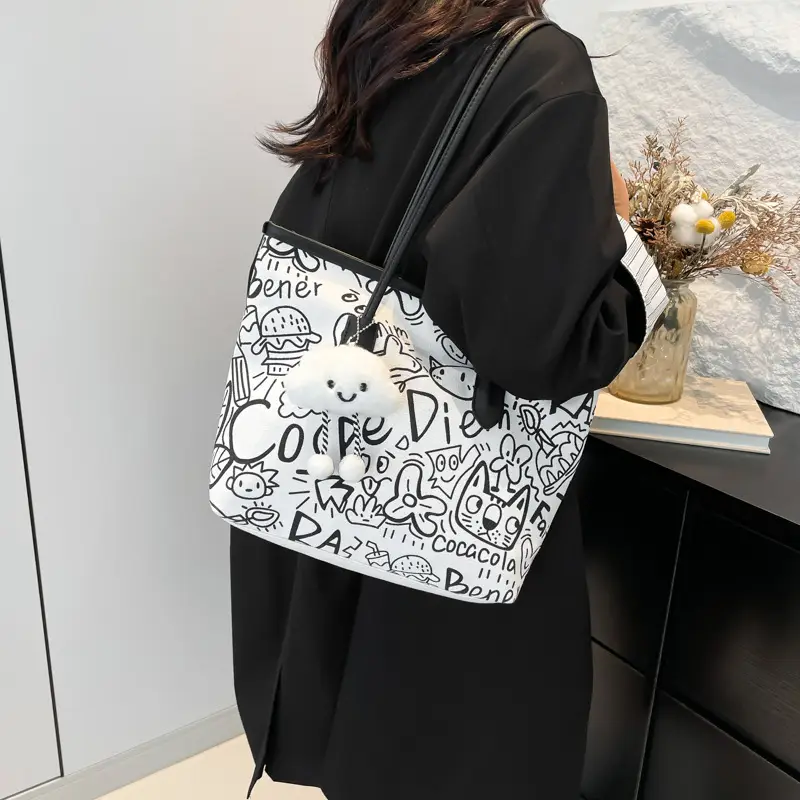 Women Printed Casual Tote Bag with Cat Design — feature 26