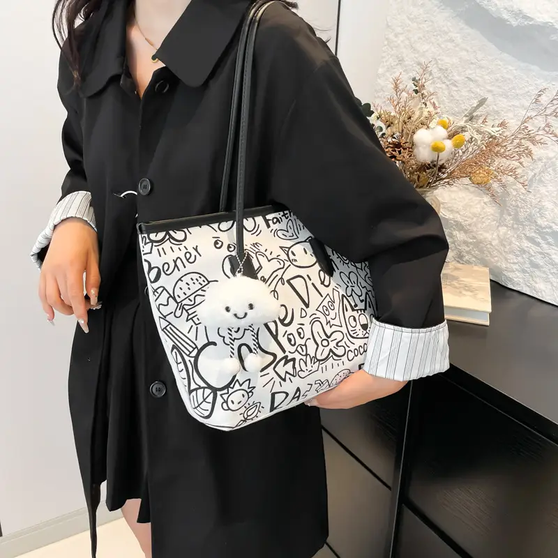 Women Printed Casual Tote Bag with Cat Design — feature 27