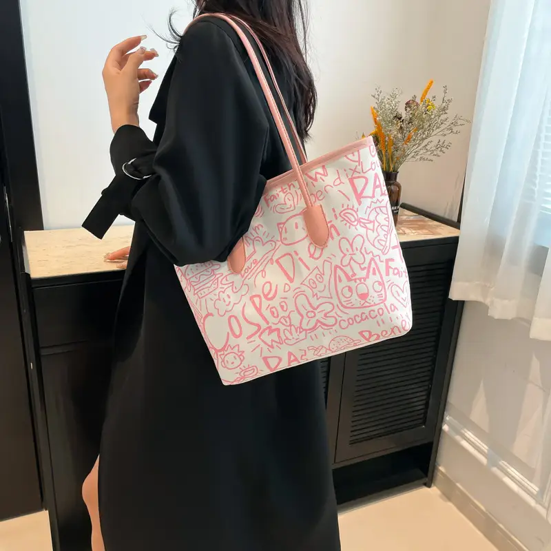 Women Printed Casual Tote Bag with Cat Design — feature 31
