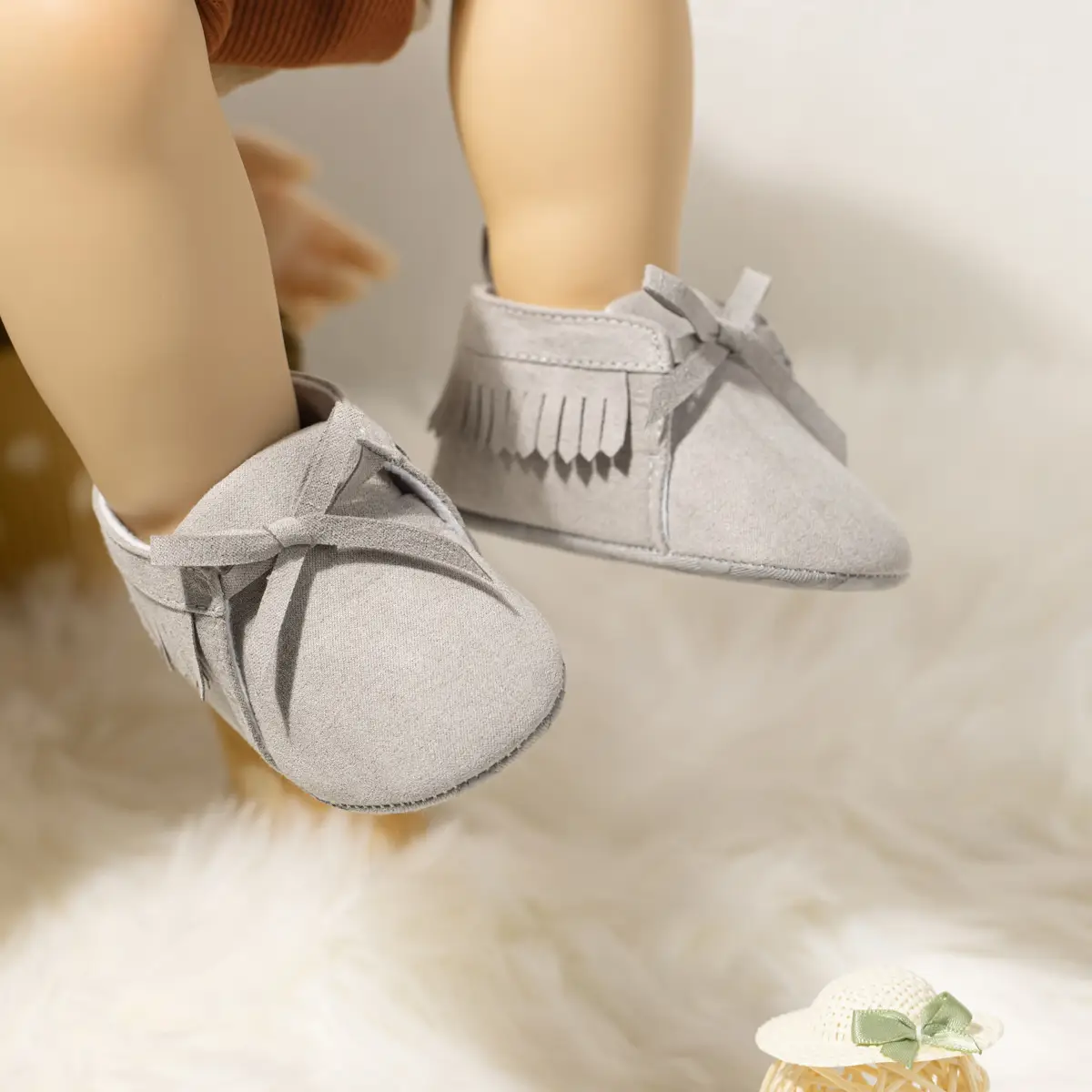 Grey Tassel Soft Sole Baby Shoes for 0-1 Year Old — feature 5