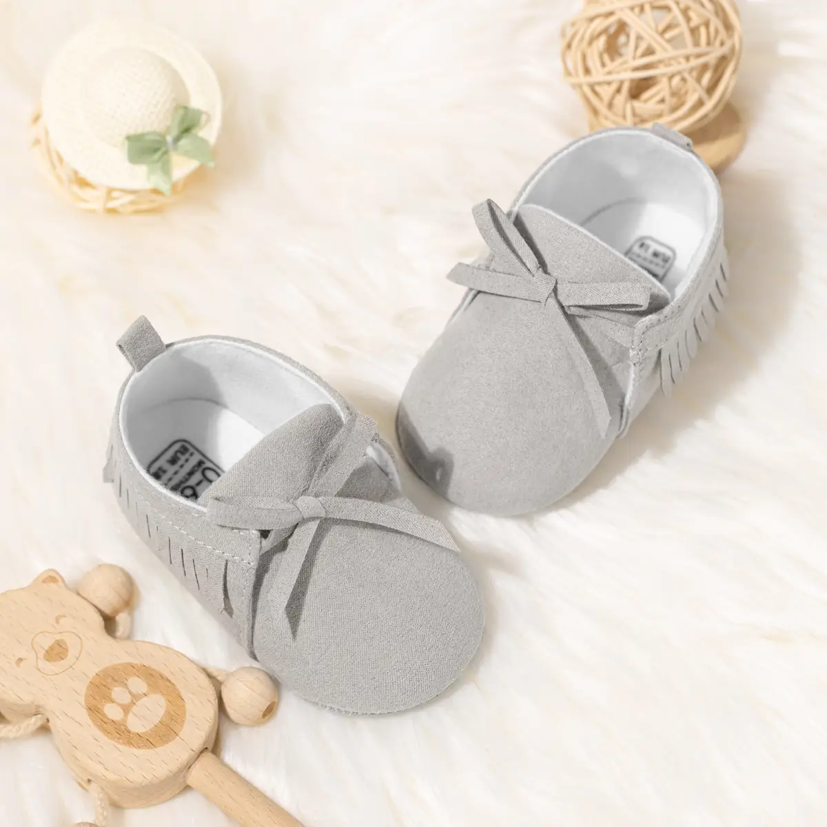 Grey Tassel Soft Sole Baby Shoes for 0-1 Year Old — feature 7