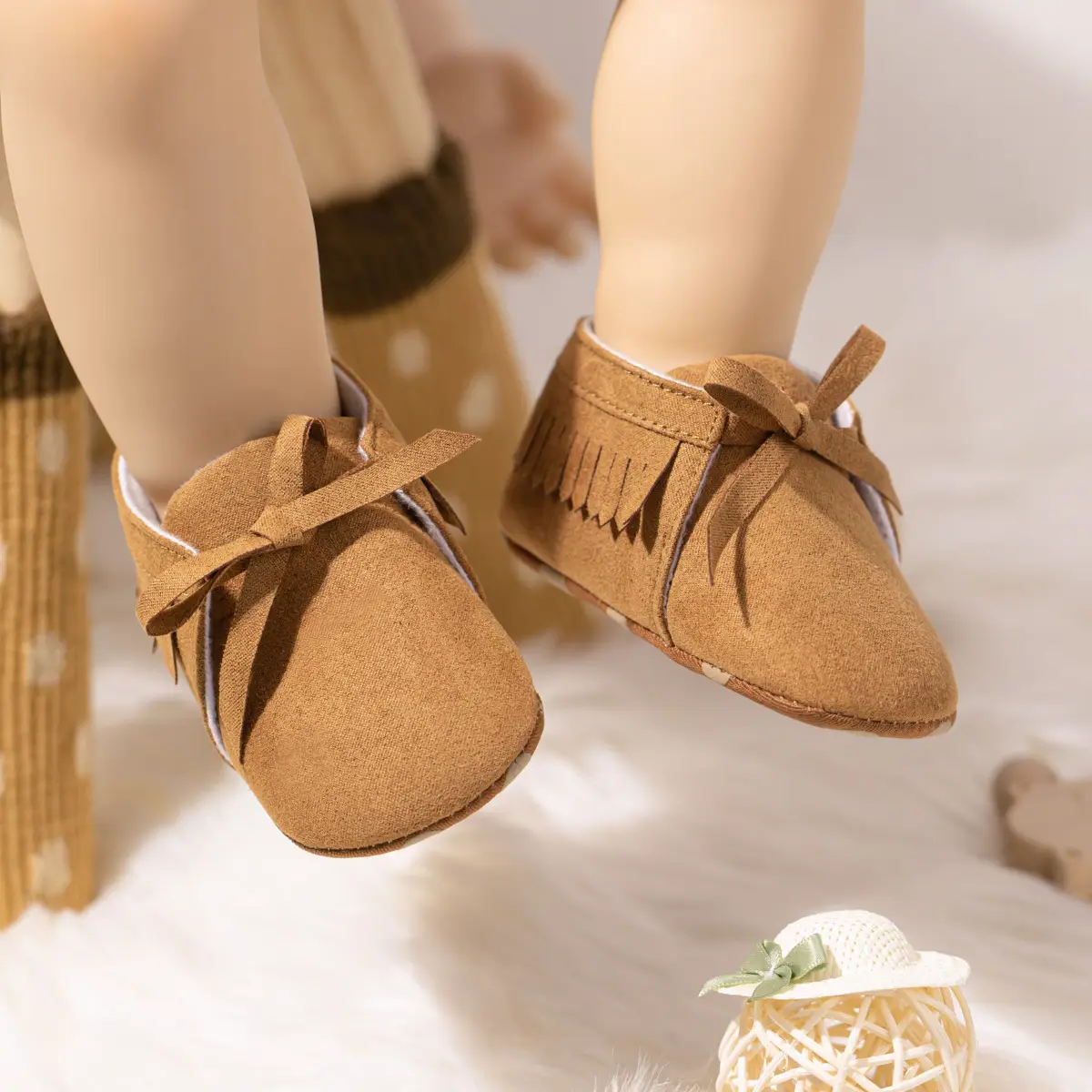 Grey Tassel Soft Sole Baby Shoes for 0-1 Year Old — feature 9