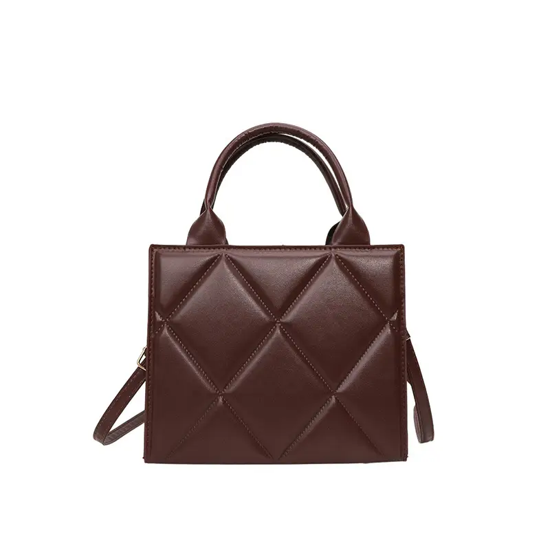 Quilted Shoulder Bag for Women Maroon Large Capacity - Image 10