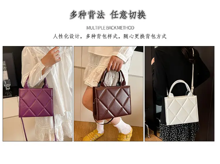 Quilted Shoulder Bag for Women Maroon Large Capacity — feature 13