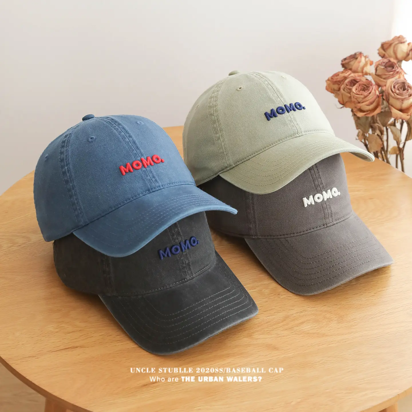 Momo Letter Cap Pure Cotton Sunshade for Men Women