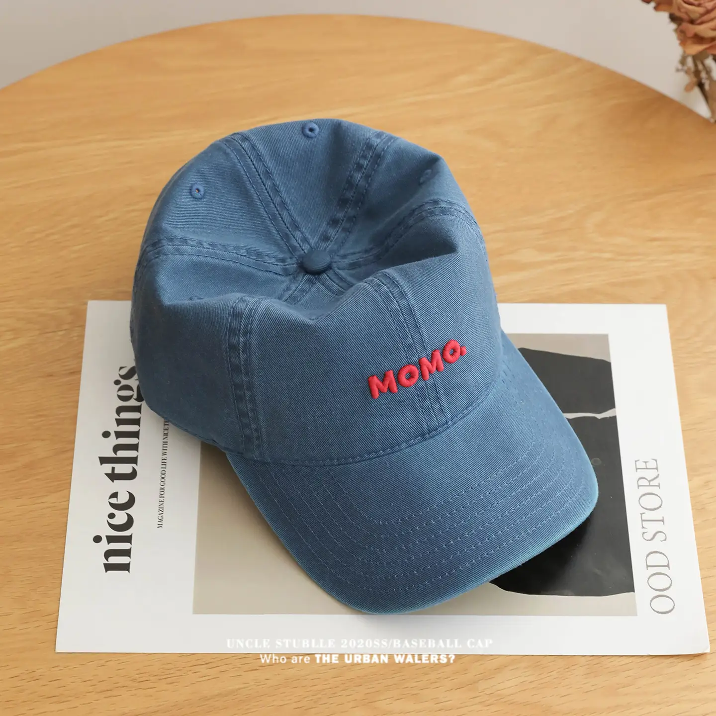 Momo Letter Cap Pure Cotton Sunshade for Men Women