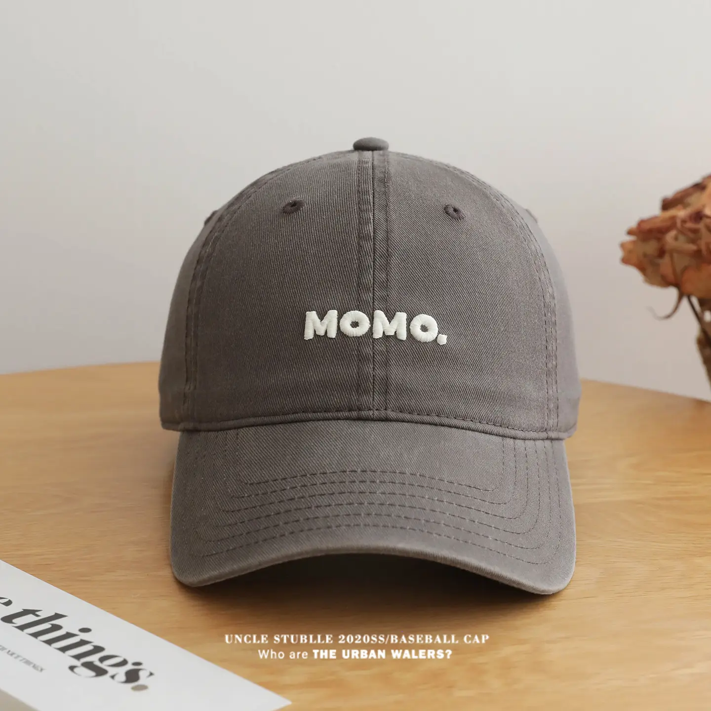 Momo Letter Cap Pure Cotton Sunshade for Men Women — feature 17