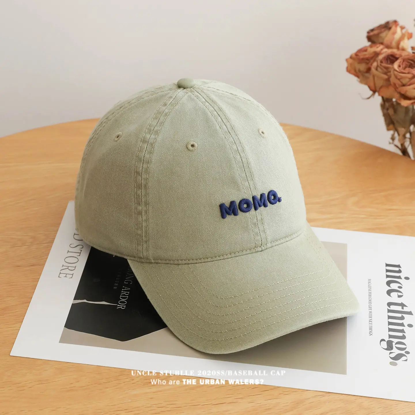Momo Letter Cap Pure Cotton Sunshade for Men Women — feature 21