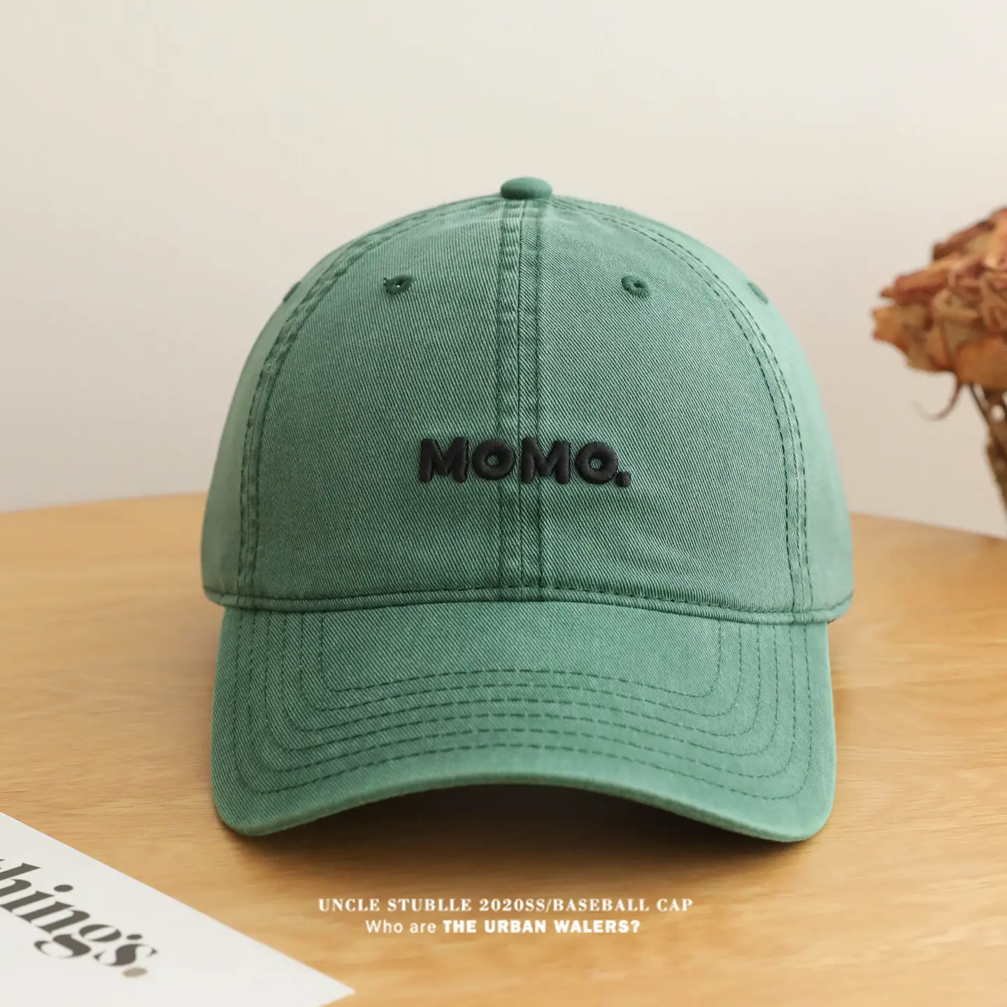 Momo Letter Cap Pure Cotton Sunshade for Men Women — feature 22