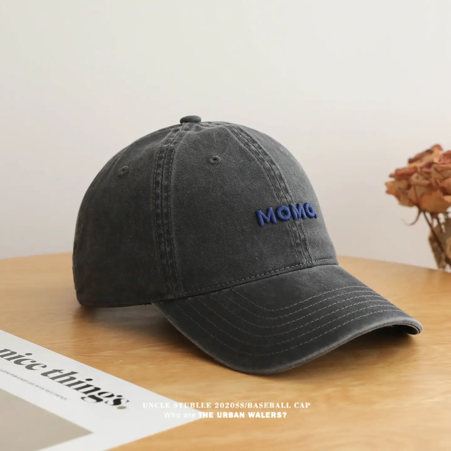 Momo Letter Cap Pure Cotton Sunshade for Men Women — feature 23