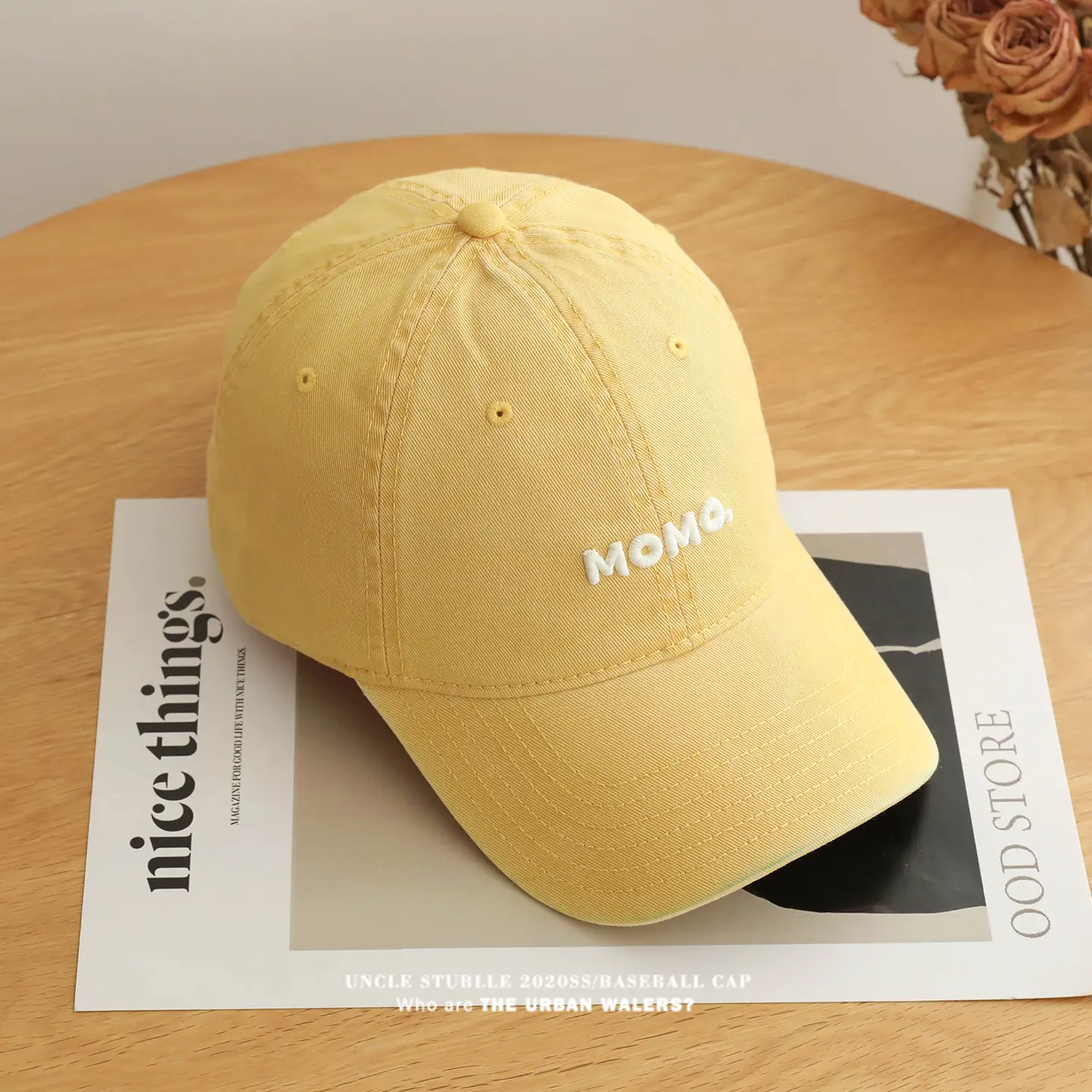 Momo Letter Cap Pure Cotton Sunshade for Men Women — feature 3