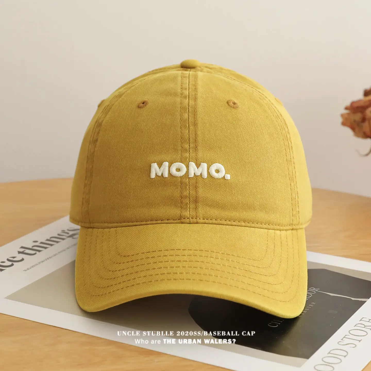 Momo Letter Cap Pure Cotton Sunshade for Men Women — feature 4