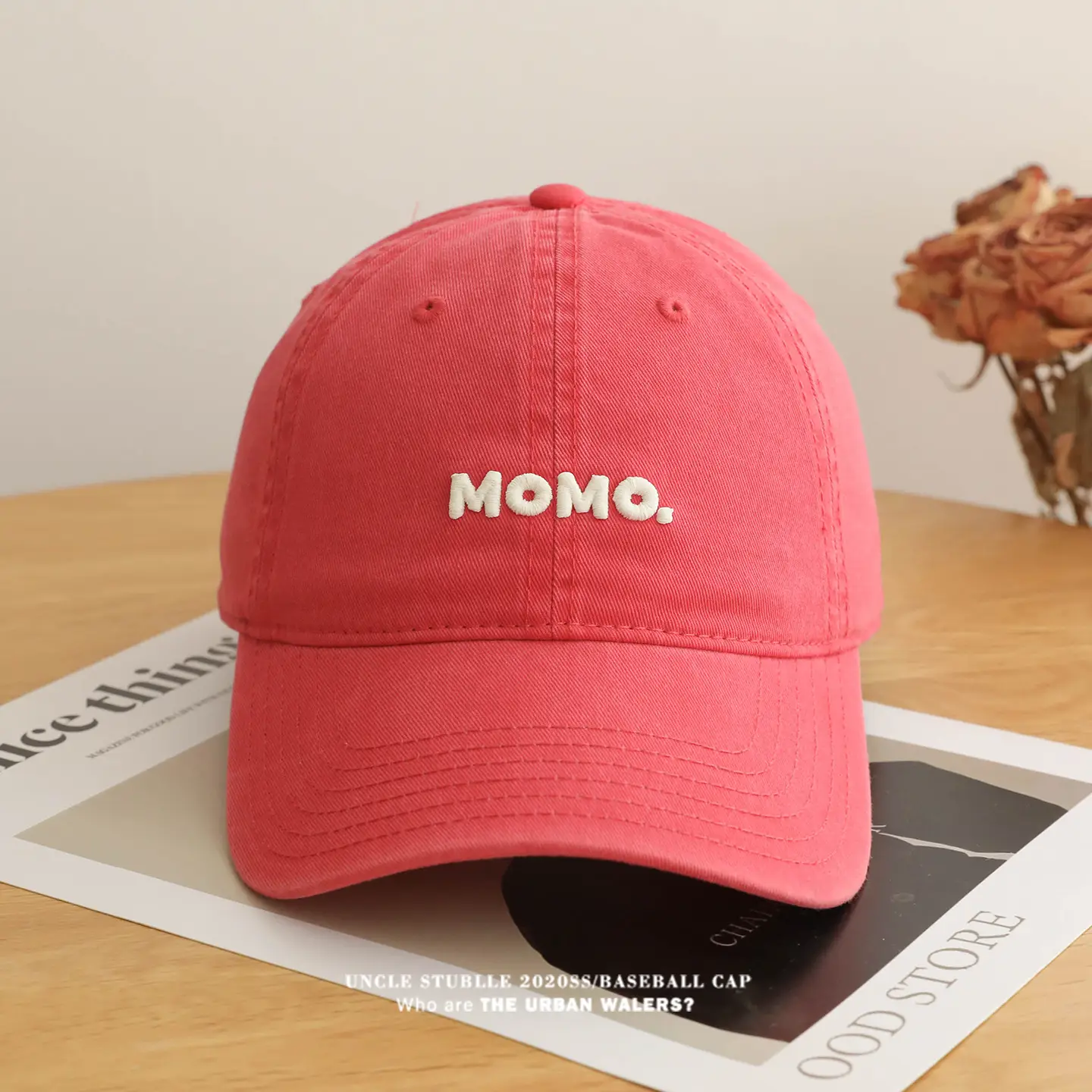 Momo Letter Cap Pure Cotton Sunshade for Men Women — feature 6