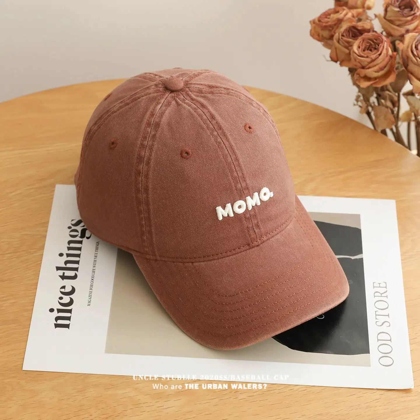 Momo Letter Cap Pure Cotton Sunshade for Men Women — feature 7