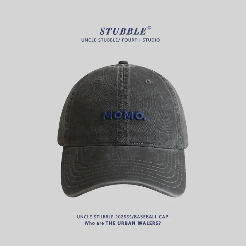 Momo Letter Cap Pure Cotton Sunshade for Men Women