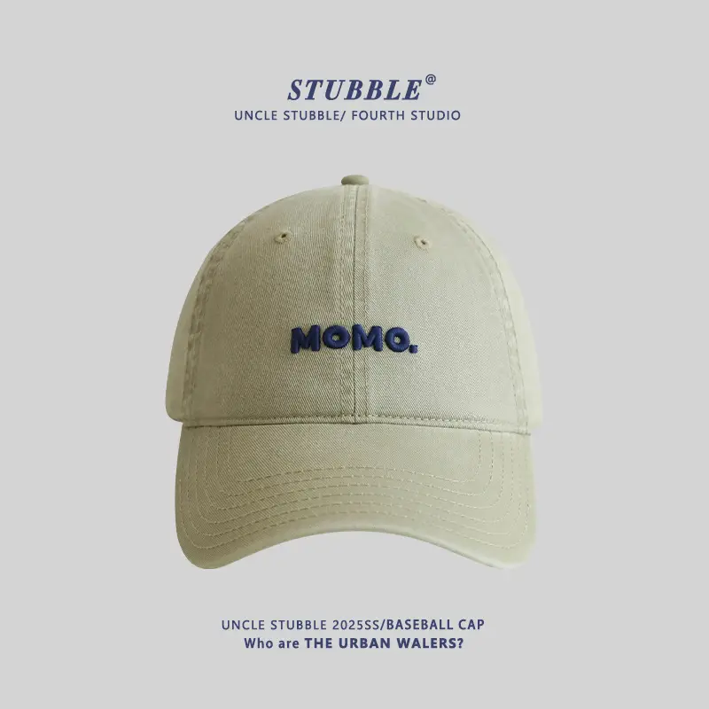 Momo Letter Cap Pure Cotton Sunshade for Men Women