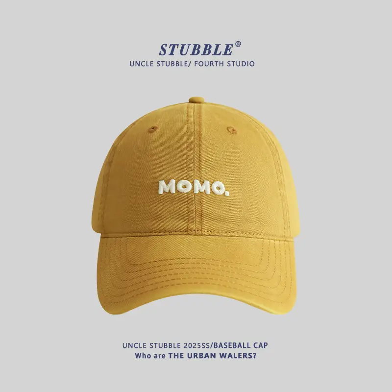 Momo Letter Cap Pure Cotton Sunshade for Men Women