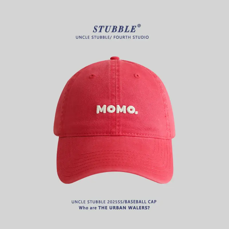 Momo Letter Cap Pure Cotton Sunshade for Men Women