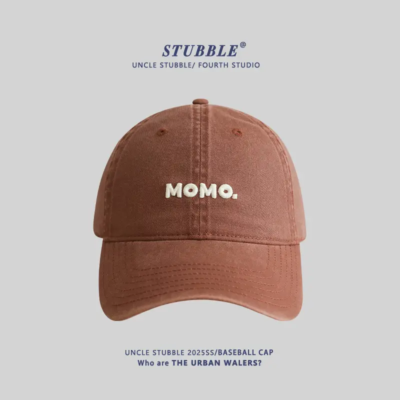 Momo Letter Cap Pure Cotton Sunshade for Men Women