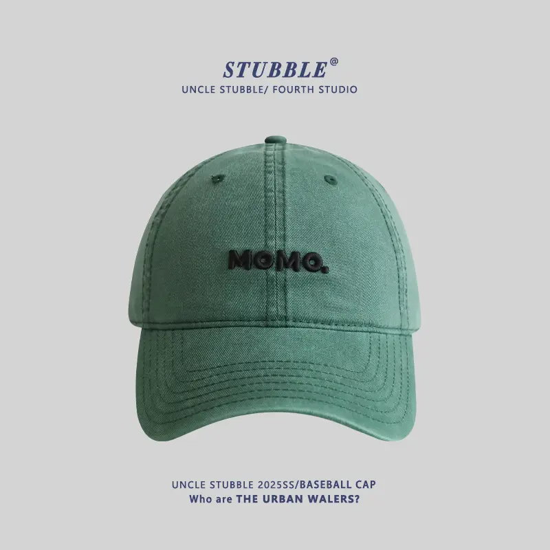 Momo Letter Cap Pure Cotton Sunshade for Men Women