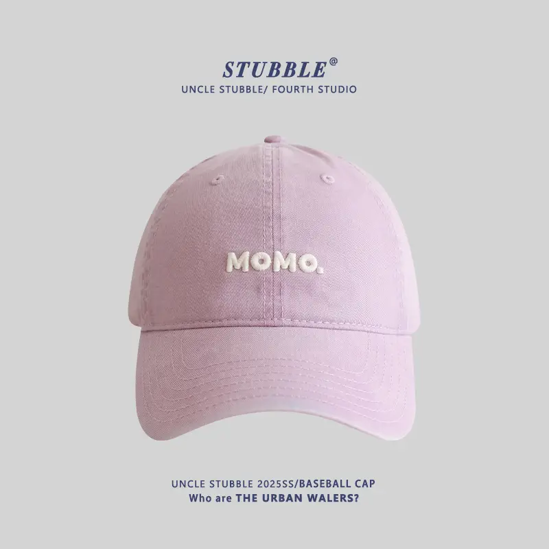 Momo Letter Cap Pure Cotton Sunshade for Men Women