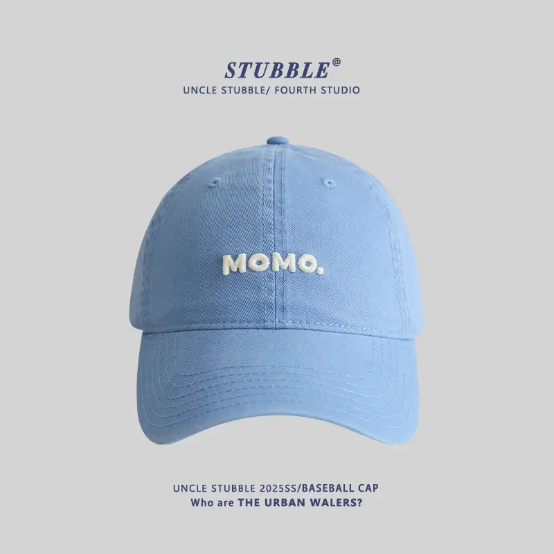 Momo Letter Cap Pure Cotton Sunshade for Men Women