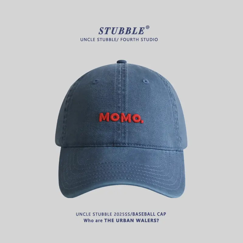 Momo Letter Cap Pure Cotton Sunshade for Men Women