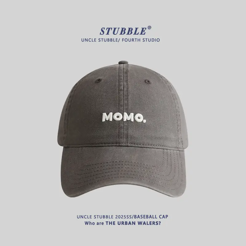 Momo Letter Cap Pure Cotton Sunshade for Men Women