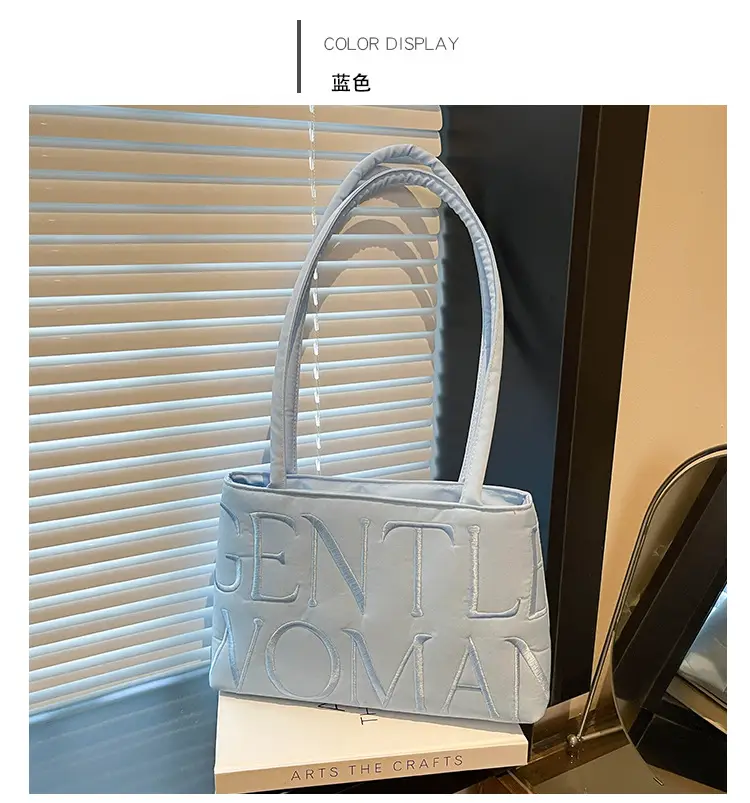 Pink Embroidered Letter Tote Bag for Women — feature 17