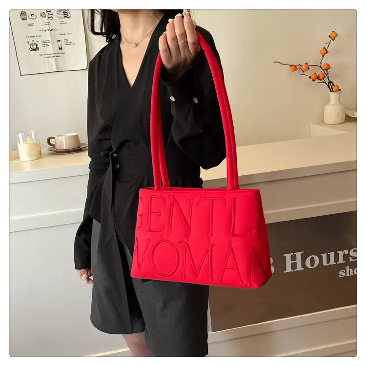 Pink Embroidered Letter Tote Bag for Women — feature 21