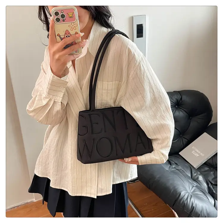 Pink Embroidered Letter Tote Bag for Women — feature 23