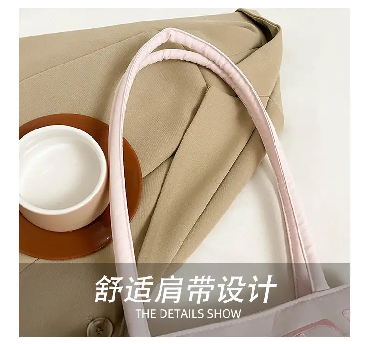 Pink Embroidered Letter Tote Bag for Women — feature 9