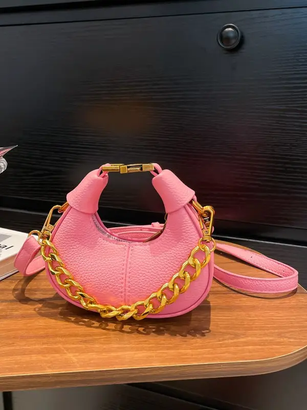 White Leather Chain Crossbody Bag for Women - Image 8