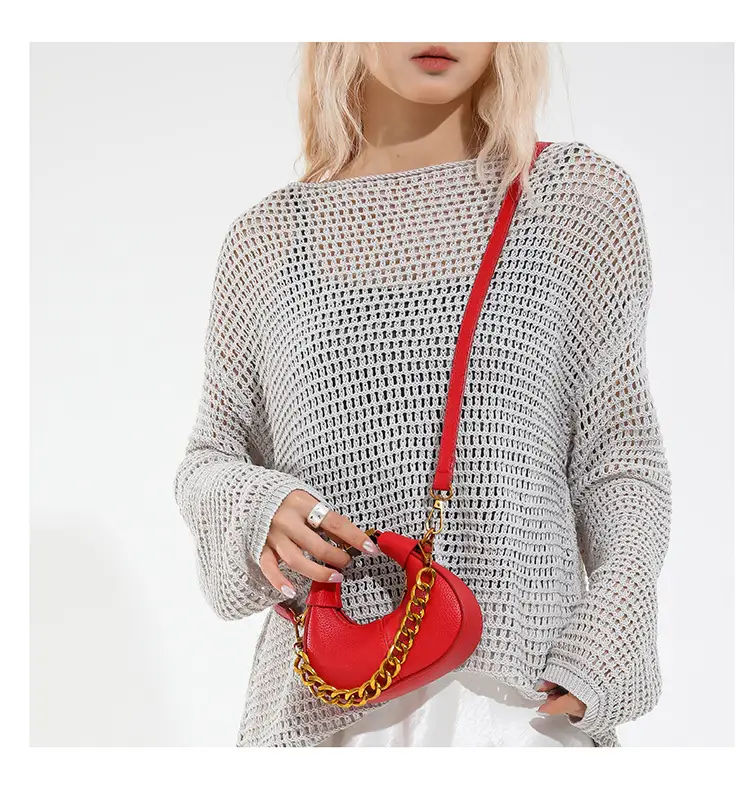 White Leather Chain Crossbody Bag for Women — feature 10