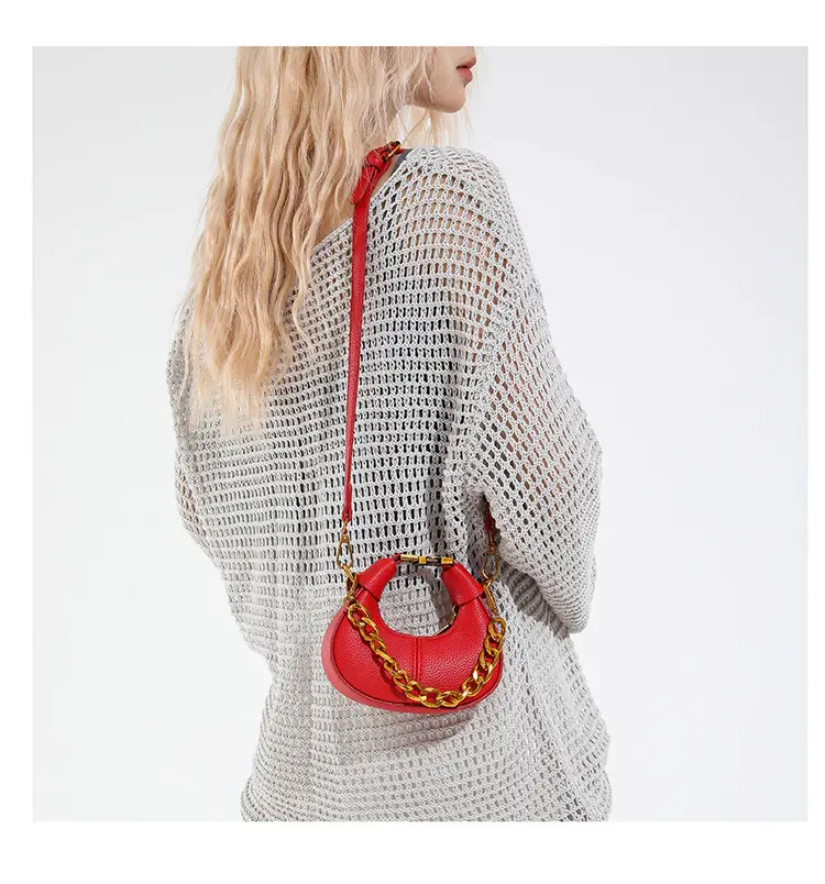White Leather Chain Crossbody Bag for Women — feature 11