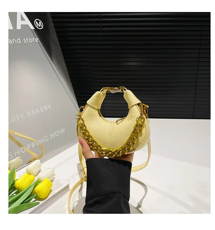 White Leather Chain Crossbody Bag for Women — feature 21
