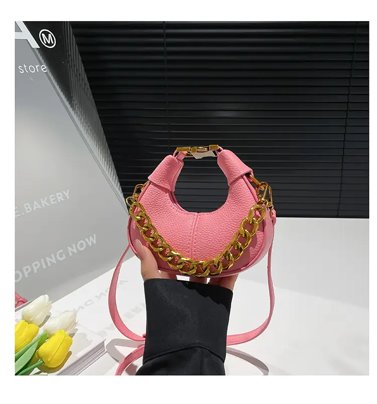 White Leather Chain Crossbody Bag for Women — feature 23