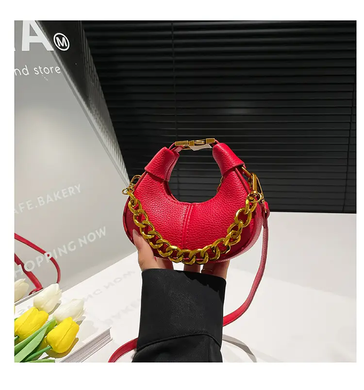 White Leather Chain Crossbody Bag for Women — feature 24