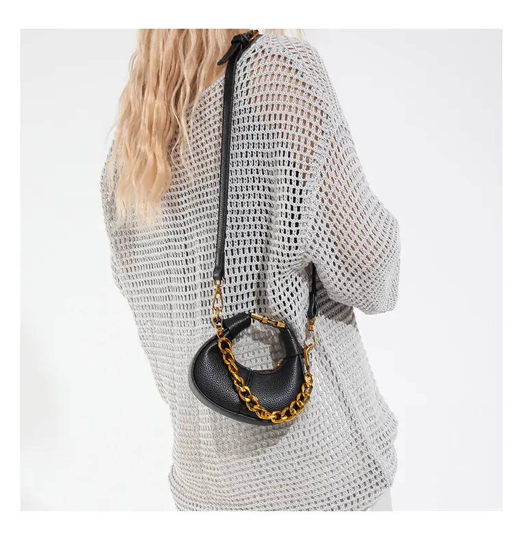 White Leather Chain Crossbody Bag for Women — feature 9