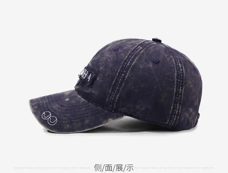 Women Denim Washed Guha Letter Cap Navy — feature 11