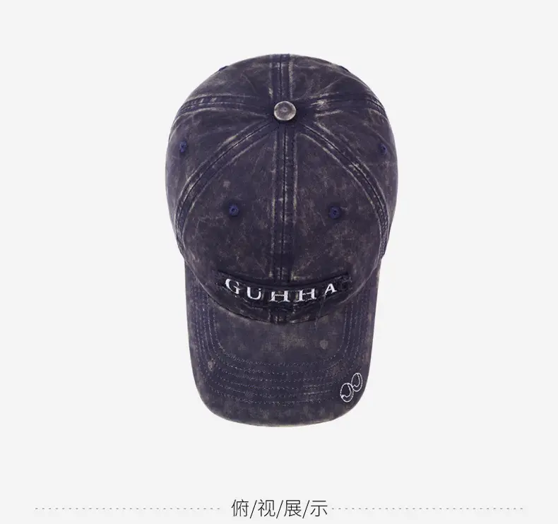 Women Denim Washed Guha Letter Cap Navy — feature 13