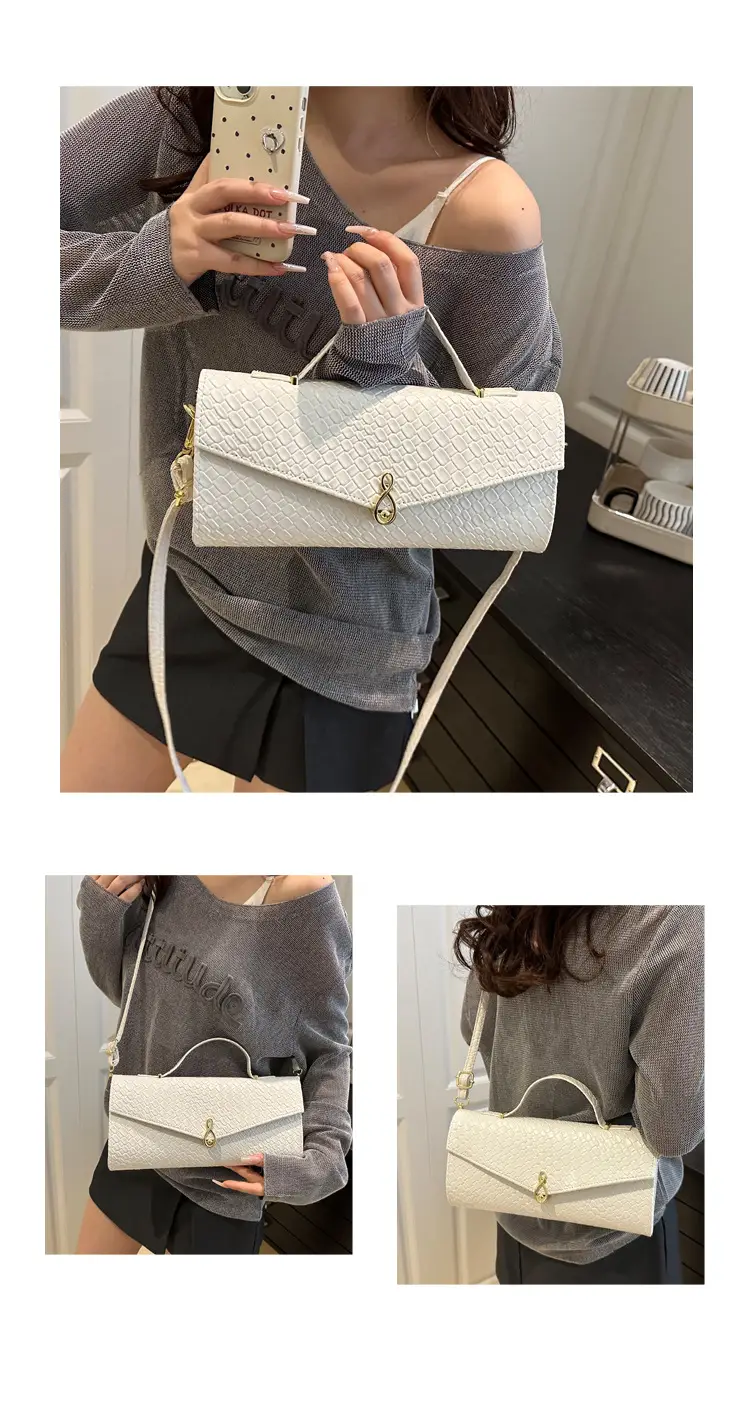 Women Woven Shoulder Bag 2025 Summer Black White Red — feature 16