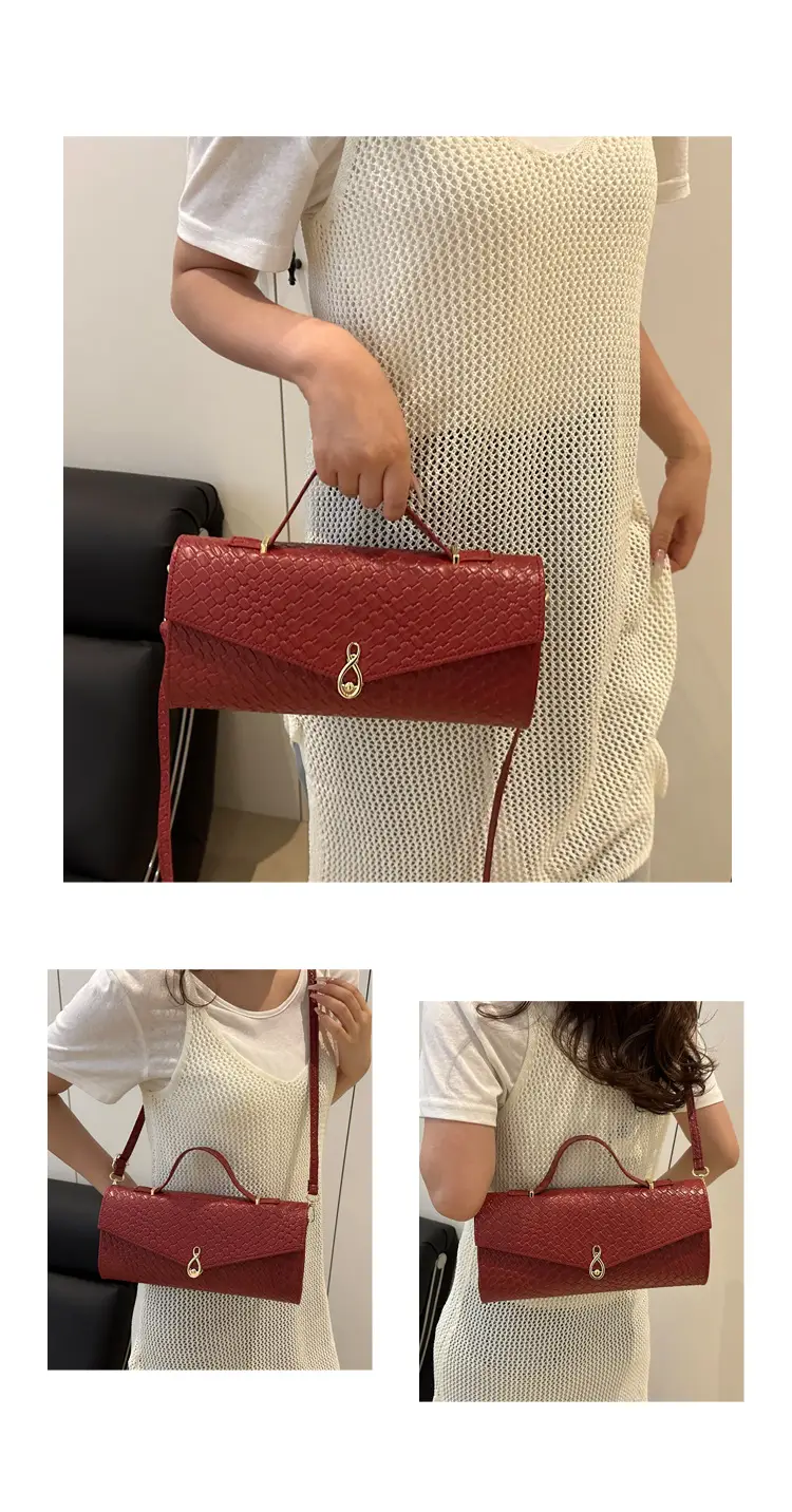 Women Woven Shoulder Bag 2025 Summer Black White Red — feature 17