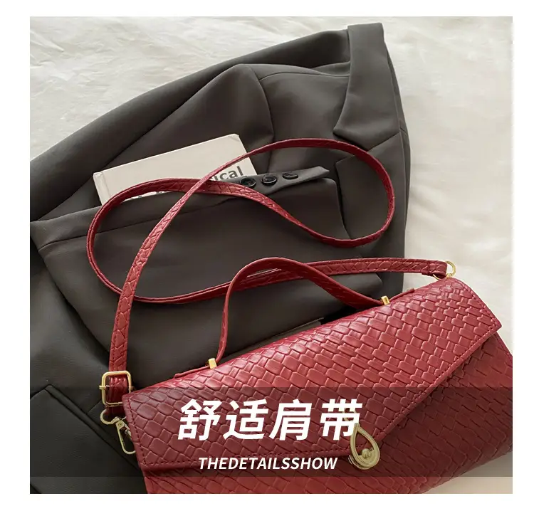Women Woven Shoulder Bag 2025 Summer Black White Red — feature 4