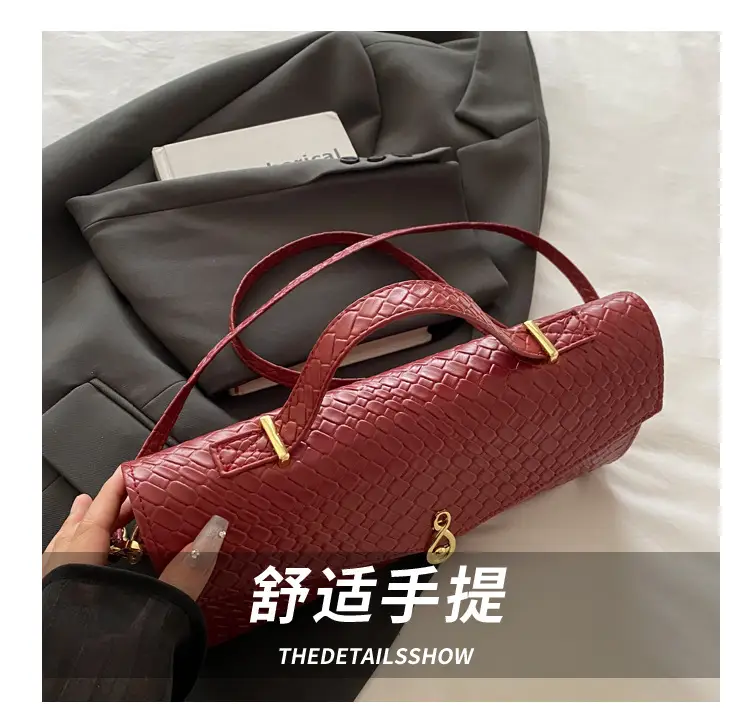 Women Woven Shoulder Bag 2025 Summer Black White Red — feature 6