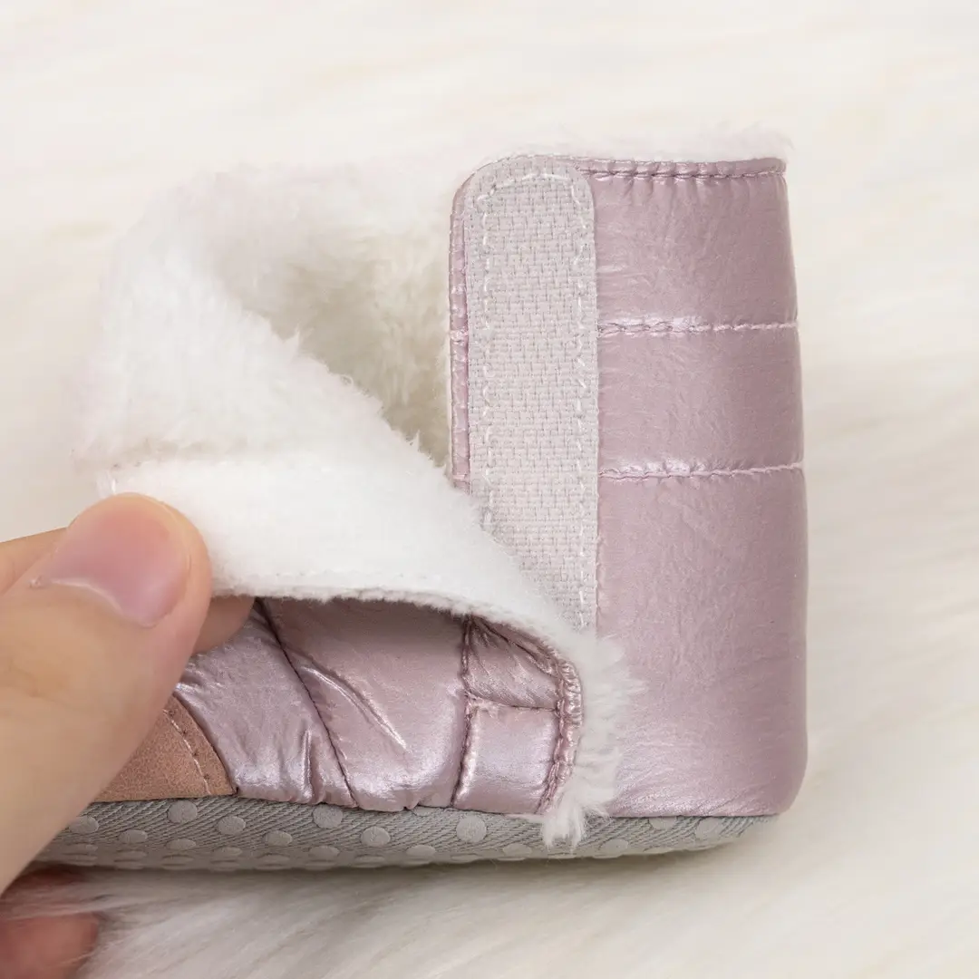 Cross-Border 0-1 Year Old Baby Girl Boots Pure Color Warm Pu Baby Shoes Thickeneded Warm Thickeneded Wholesale Baby Shoes — feature 10