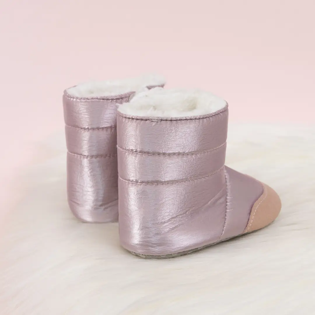 Cross-Border 0-1 Year Old Baby Girl Boots Pure Color Warm Pu Baby Shoes Thickeneded Warm Thickeneded Wholesale Baby Shoes — feature 11