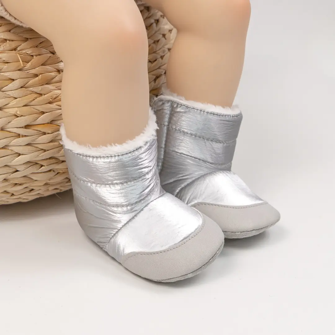 Cross-Border 0-1 Year Old Baby Girl Boots Pure Color Warm Pu Baby Shoes Thickeneded Warm Thickeneded Wholesale Baby Shoes — feature 13