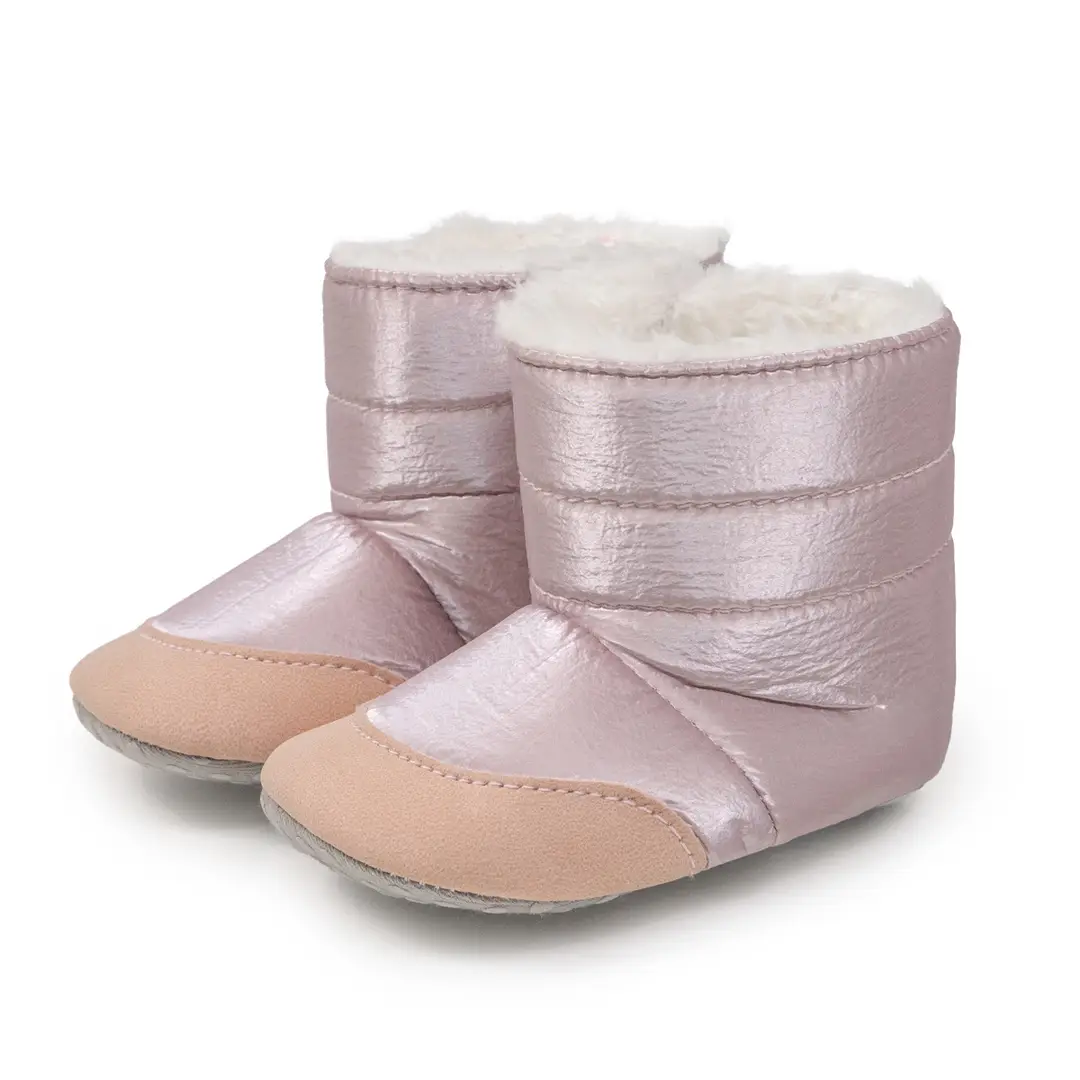 Cross-Border 0-1 Year Old Baby Girl Boots Pure Color Warm Pu Baby Shoes Thickeneded Warm Thickeneded Wholesale Baby Shoes — feature 21